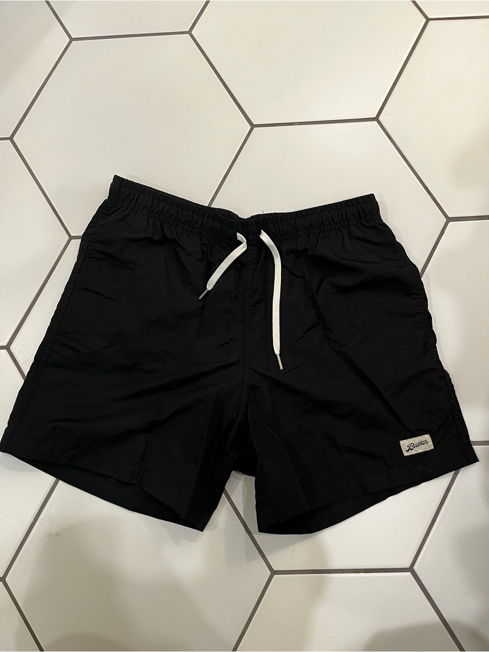 Men's Black Bather Swim Trunks Medium